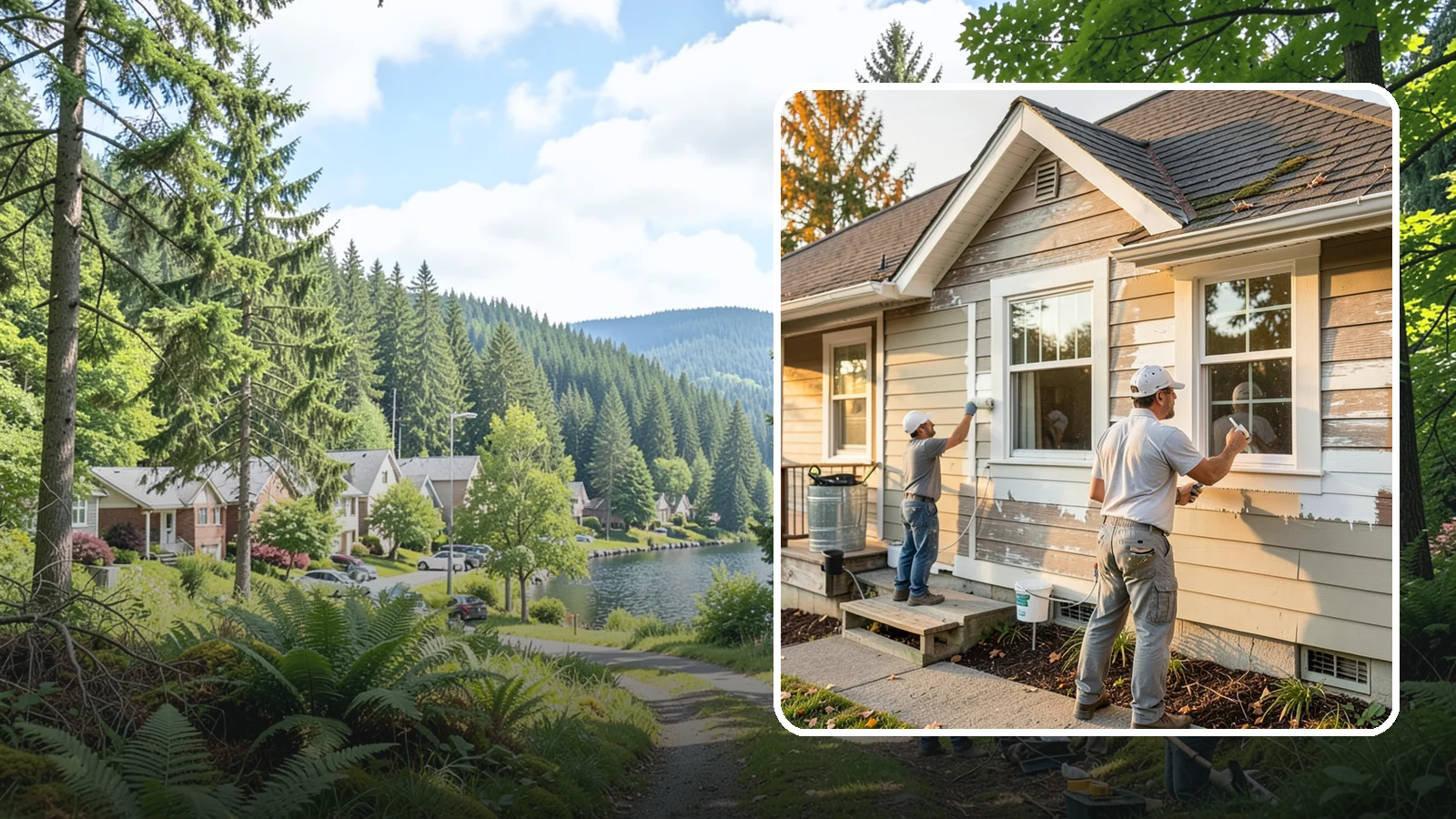Siding Painting in Lake Forest Park, King County, WA - We prep and paint existing siding to renew its appearance and reinforce its defense against PNW moisture.