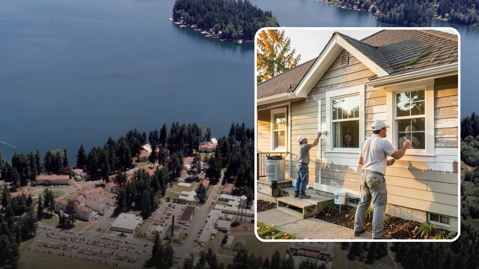 Siding Painting in Lakewood, Pierce County, WA - We prep and paint existing siding to renew its appearance and reinforce its defense against PNW moisture.