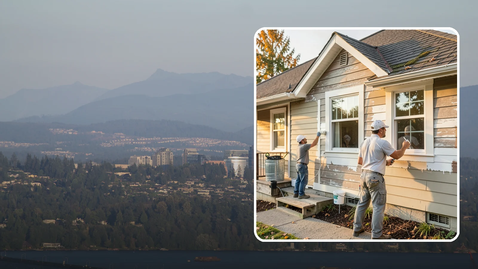Siding Painting in Medina, King County, WA - We prep and paint existing siding to renew its appearance and reinforce its defense against PNW moisture.