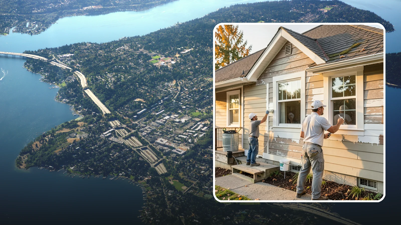 Siding Painting in Mercer Island, King County, WA - We prep and paint existing siding to renew its appearance and reinforce its defense against PNW moisture.