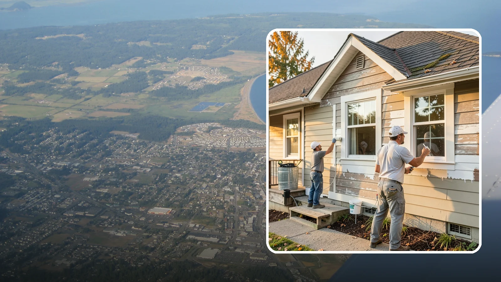 Siding Painting in Oak Harbor, Island County, WA - We prep and paint existing siding to renew its appearance and reinforce its defense against PNW moisture.