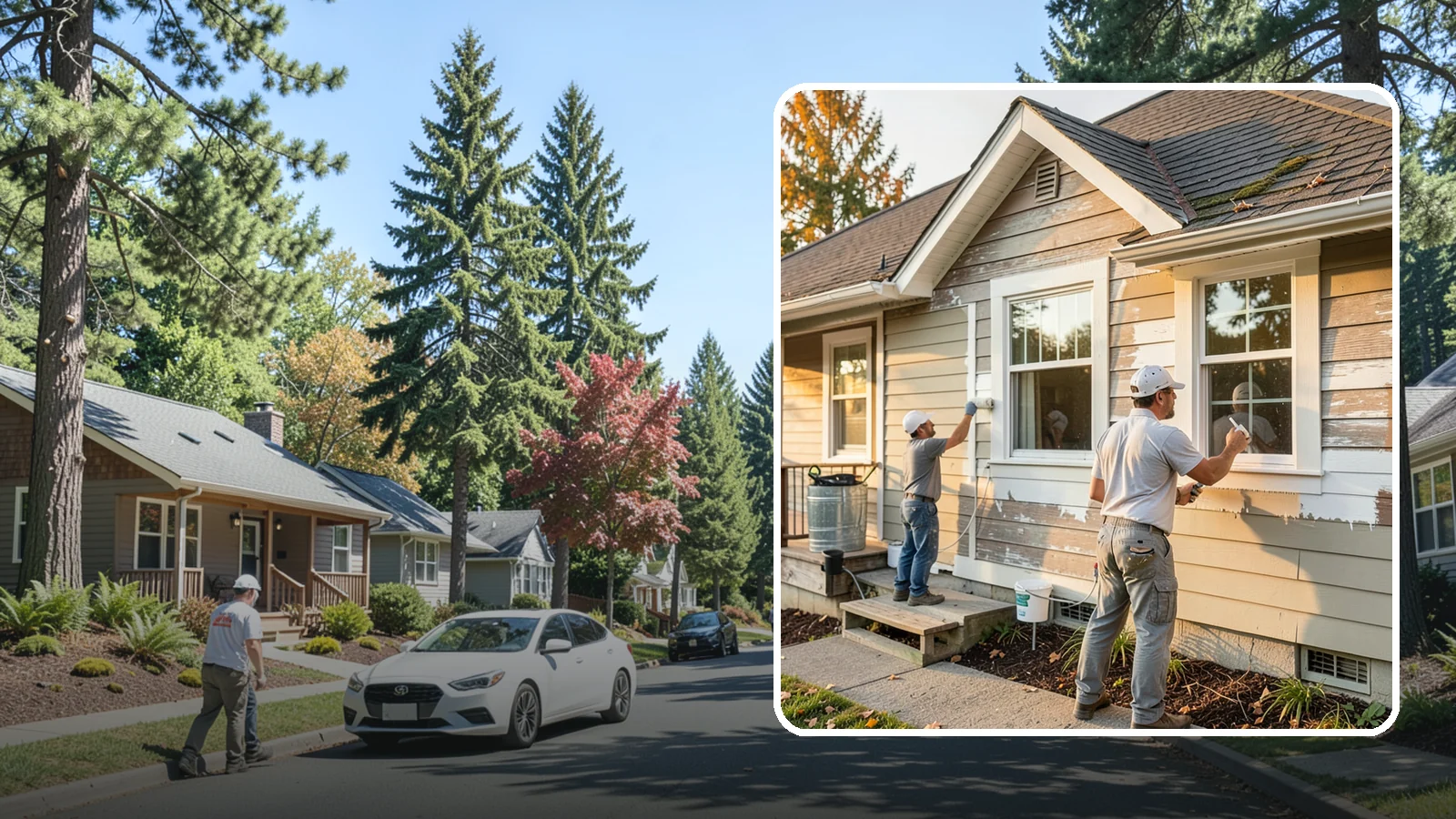 Siding Painting in Orting, Pierce County, WA - We prep and paint existing siding to renew its appearance and reinforce its defense against PNW moisture.