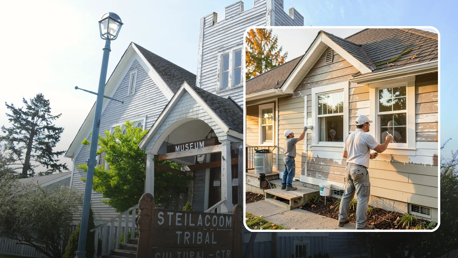 Siding Painting in Steilacoom, Pierce County, WA - We prep and paint existing siding to renew its appearance and reinforce its defense against PNW moisture.