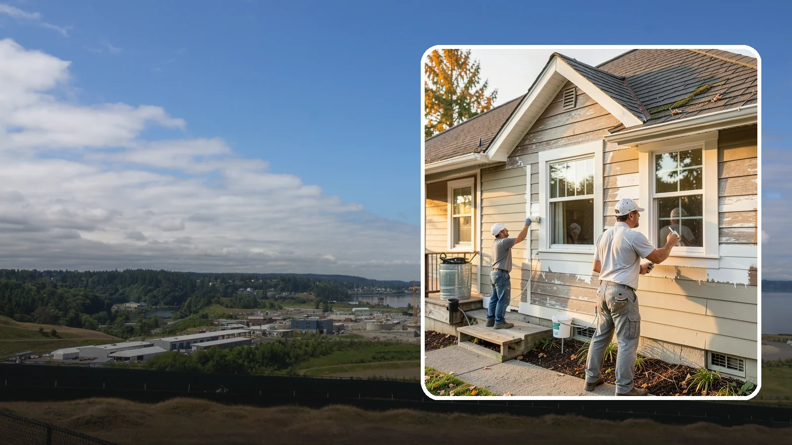 Siding Painting in University Place, Pierce County, WA - We prep and paint existing siding to renew its appearance and reinforce its defense against PNW moisture.