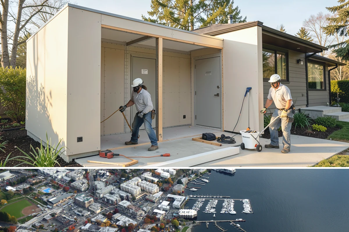 Siding Replacement in Kirkland, King County, WA - Summer's dry window is ideal for exposing walls, but we protect open sections and work through the shoulder seasons as needed.