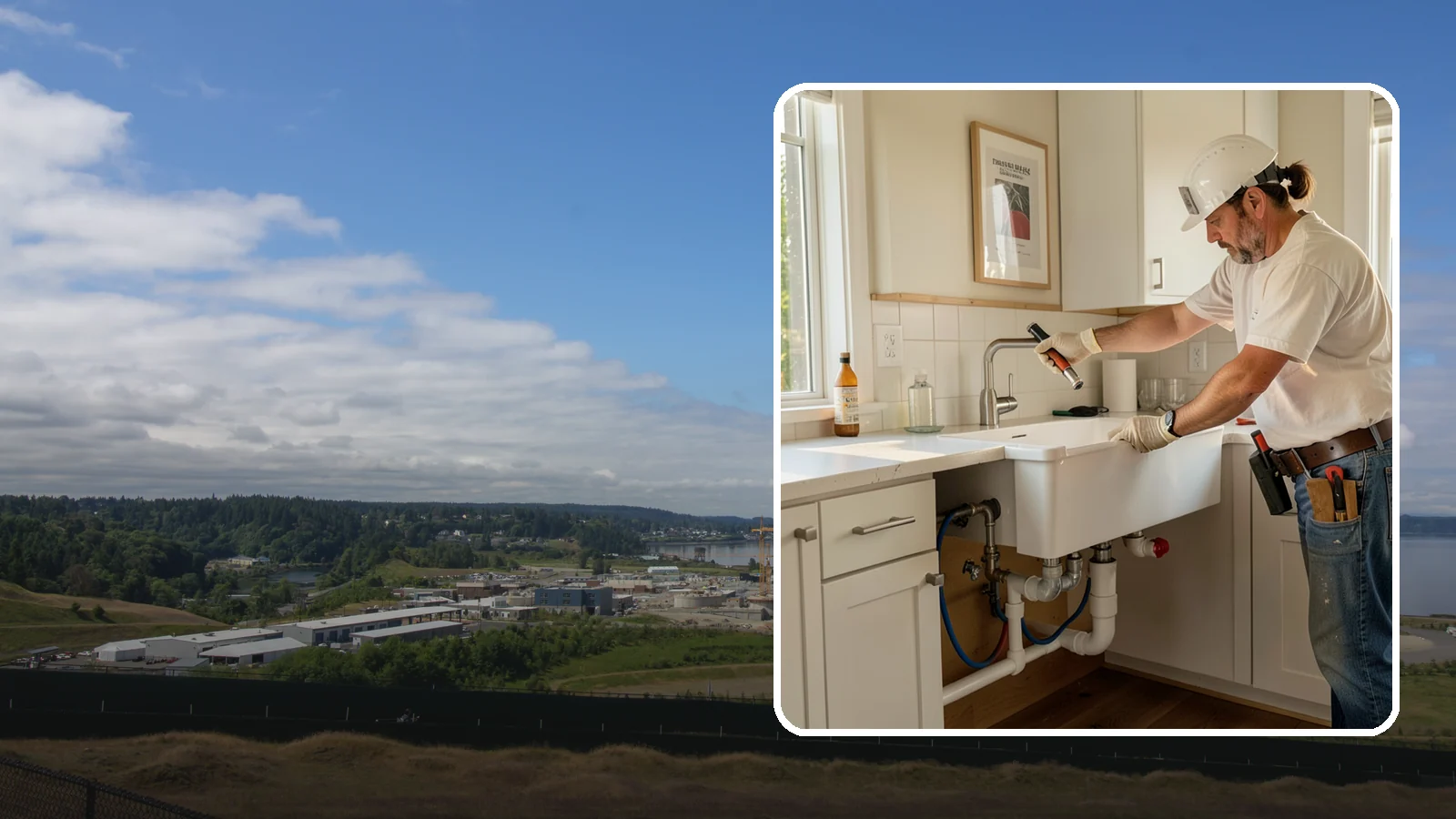 Sink Installation in University Place, Pierce County, WA - Installing a new kitchen sink, including drop-in, undermount, or farmhouse styles, with proper drain and supply connections.