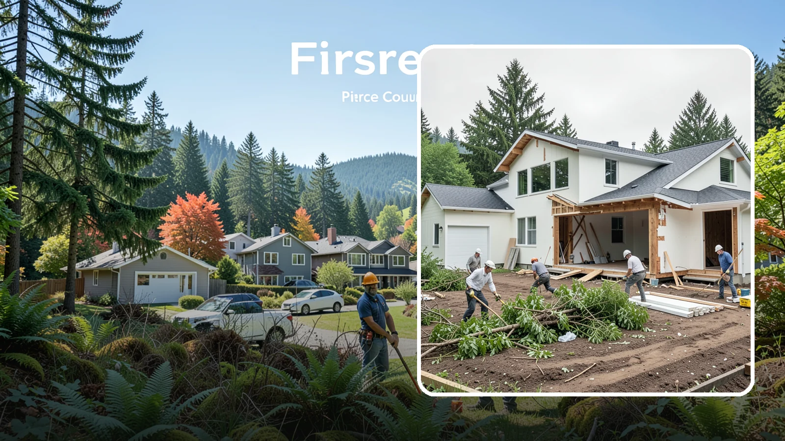 Site Clearing in Fircrest, Pierce County, WA - We clear brush, trees, and obstructions to turn a raw or overgrown lot into a workable building site.