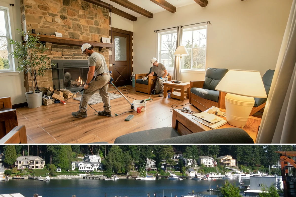 Skim Coating in Gig Harbor, Pierce County, WA - Skim coating is interior work done year-round, a productive choice during the wet Pacific Northwest winter.