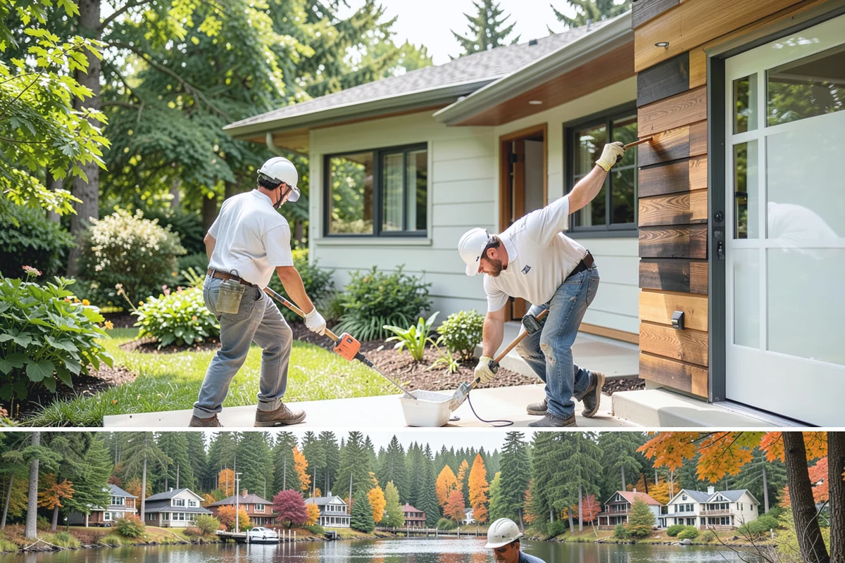 Skim Coating in La Conner, Skagit County, WA - Skim coating is interior work done year-round, a productive choice during the wet Pacific Northwest winter.
