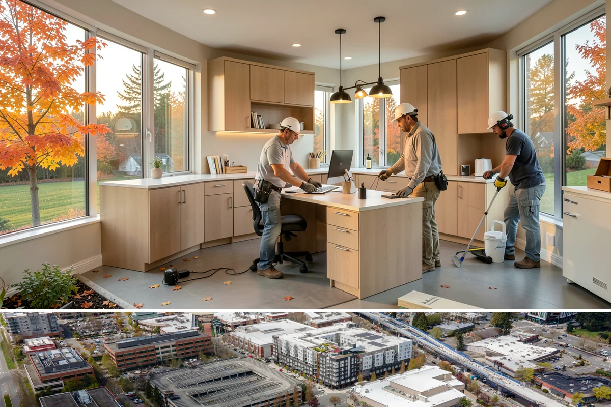 Skim Coating in Redmond, King County, WA - Skim coating is interior work done year-round, a productive choice during the wet Pacific Northwest winter.