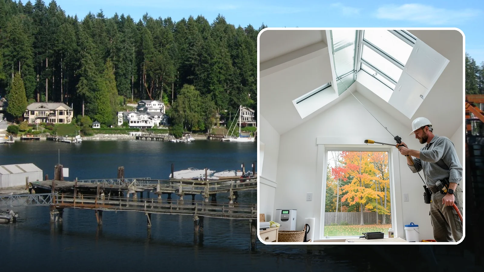 Skylight Installation in Gig Harbor, Pierce County, WA - Professionally installed skylights that flood dark Northwest rooms with natural light and stay watertight.