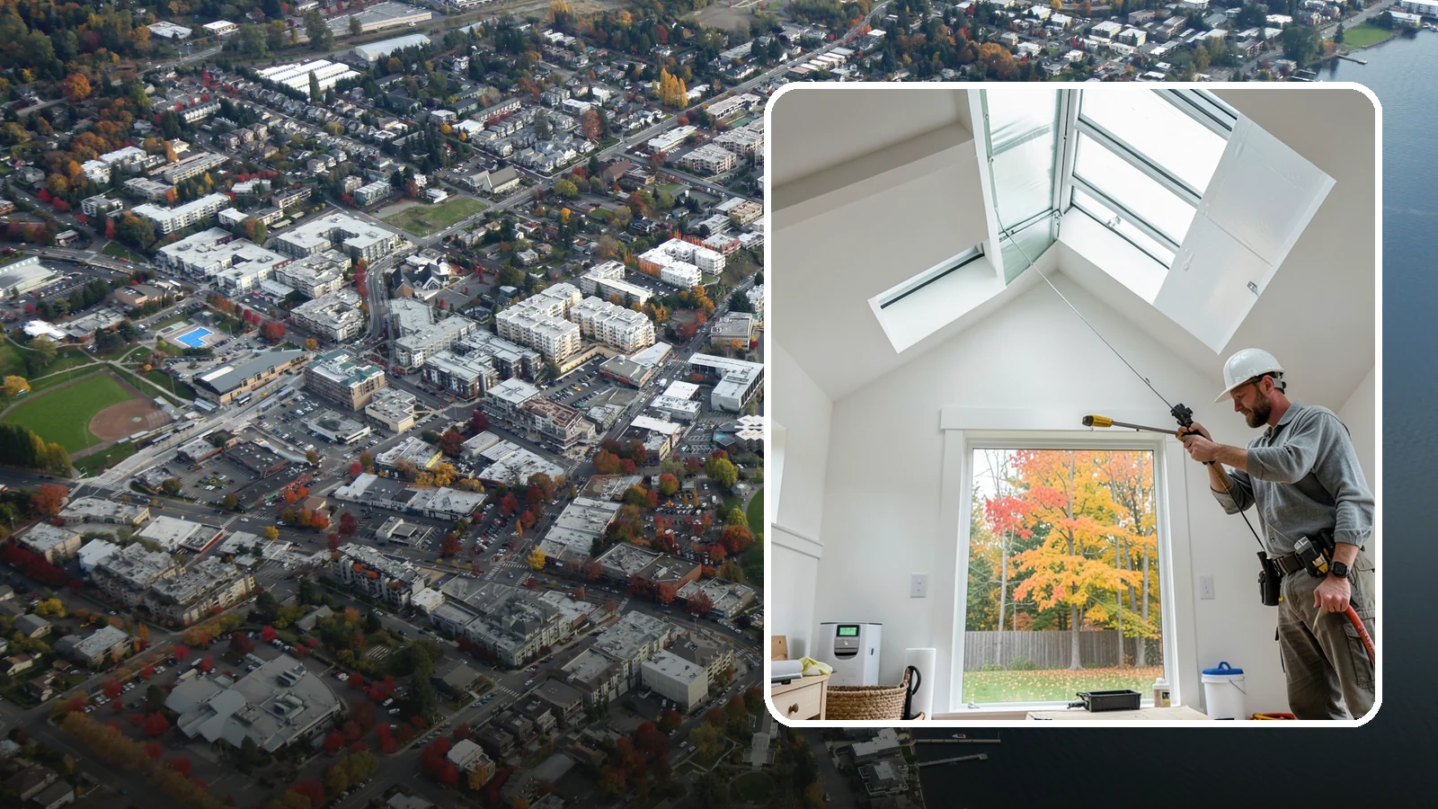 Skylight Installation in Kirkland, King County, WA - Professionally installed skylights that flood dark Northwest rooms with natural light and stay watertight.