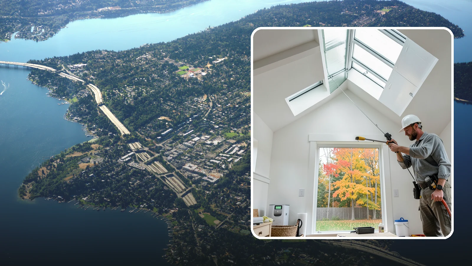 Skylight Installation in Mercer Island, King County, WA - Professionally installed skylights that flood dark Northwest rooms with natural light and stay watertight.