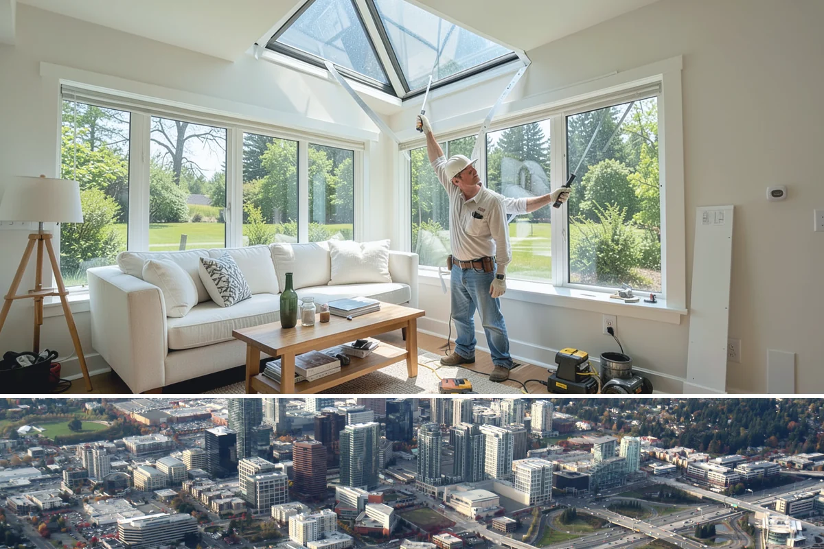 Skylight Repair in Bellevue, King County, WA - We prioritize skylight leak repairs in drier windows so seals and flashing cure before the next storm.