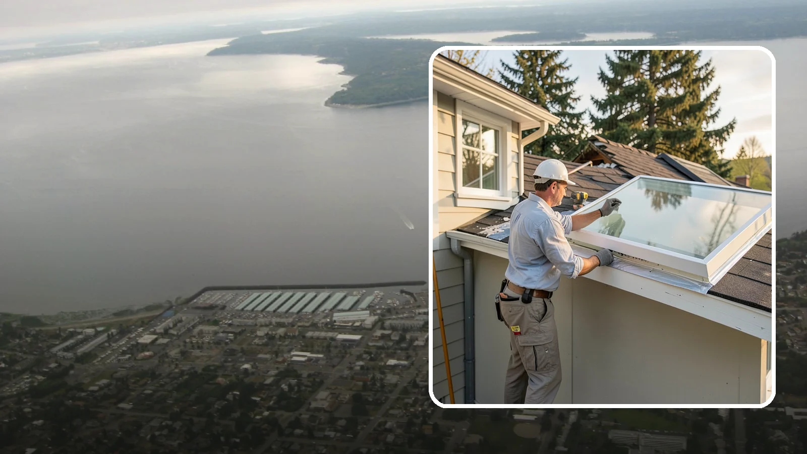 Skylight Replacement in Des Moines, King County, WA - Swap out aging, foggy, or leaking skylights for efficient new units without disturbing your roof.
