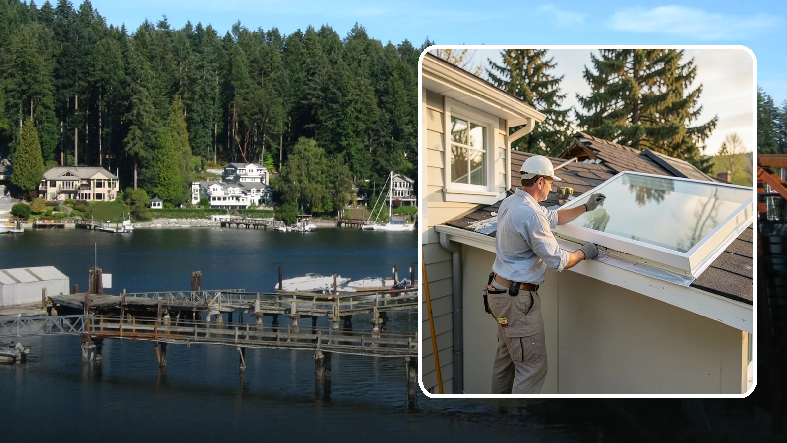 Skylight Replacement in Gig Harbor, Pierce County, WA - Swap out aging, foggy, or leaking skylights for efficient new units without disturbing your roof.