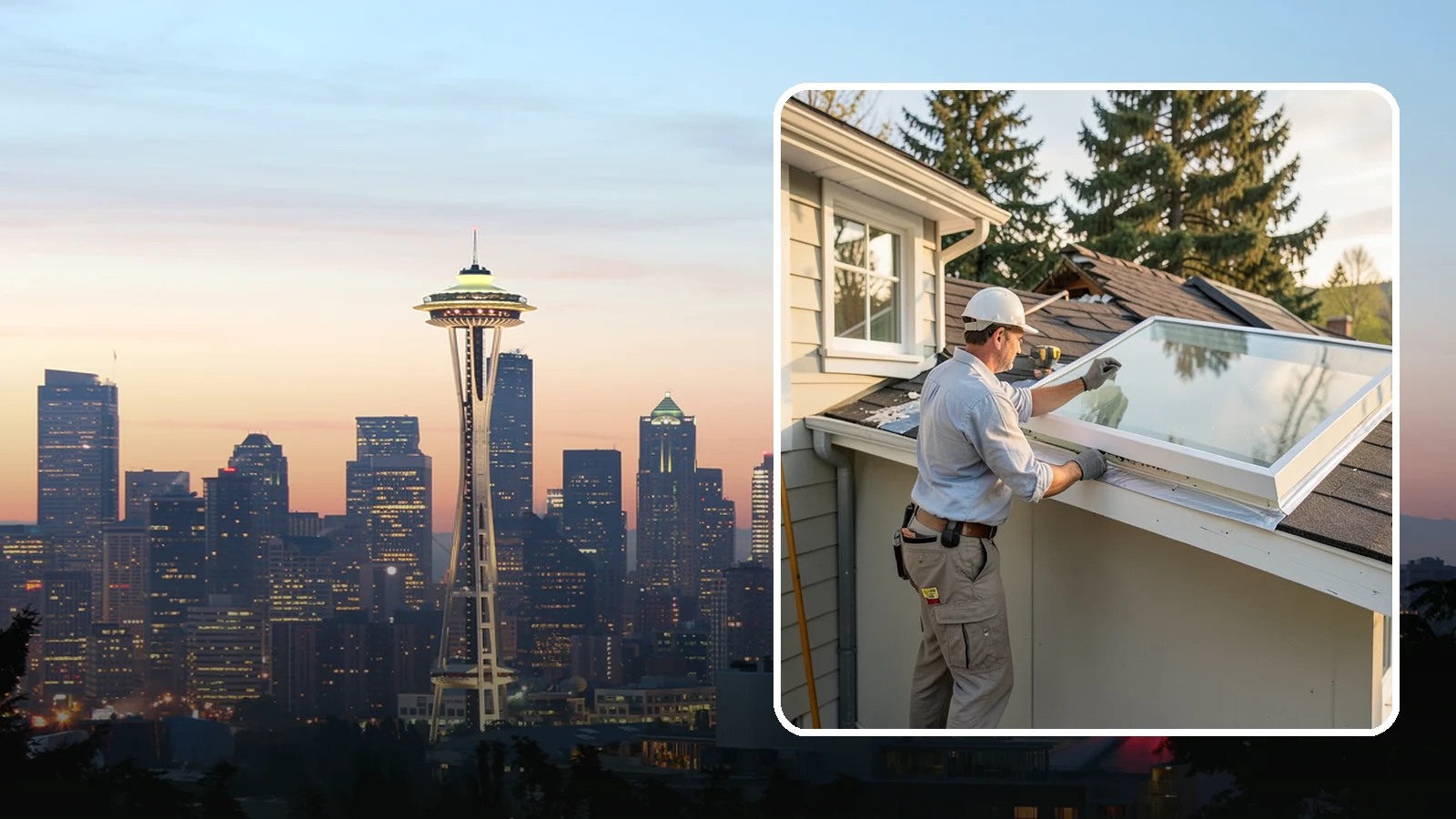 Skylight Replacement in Seattle, King County, WA - Swap out aging, foggy, or leaking skylights for efficient new units without disturbing your roof.