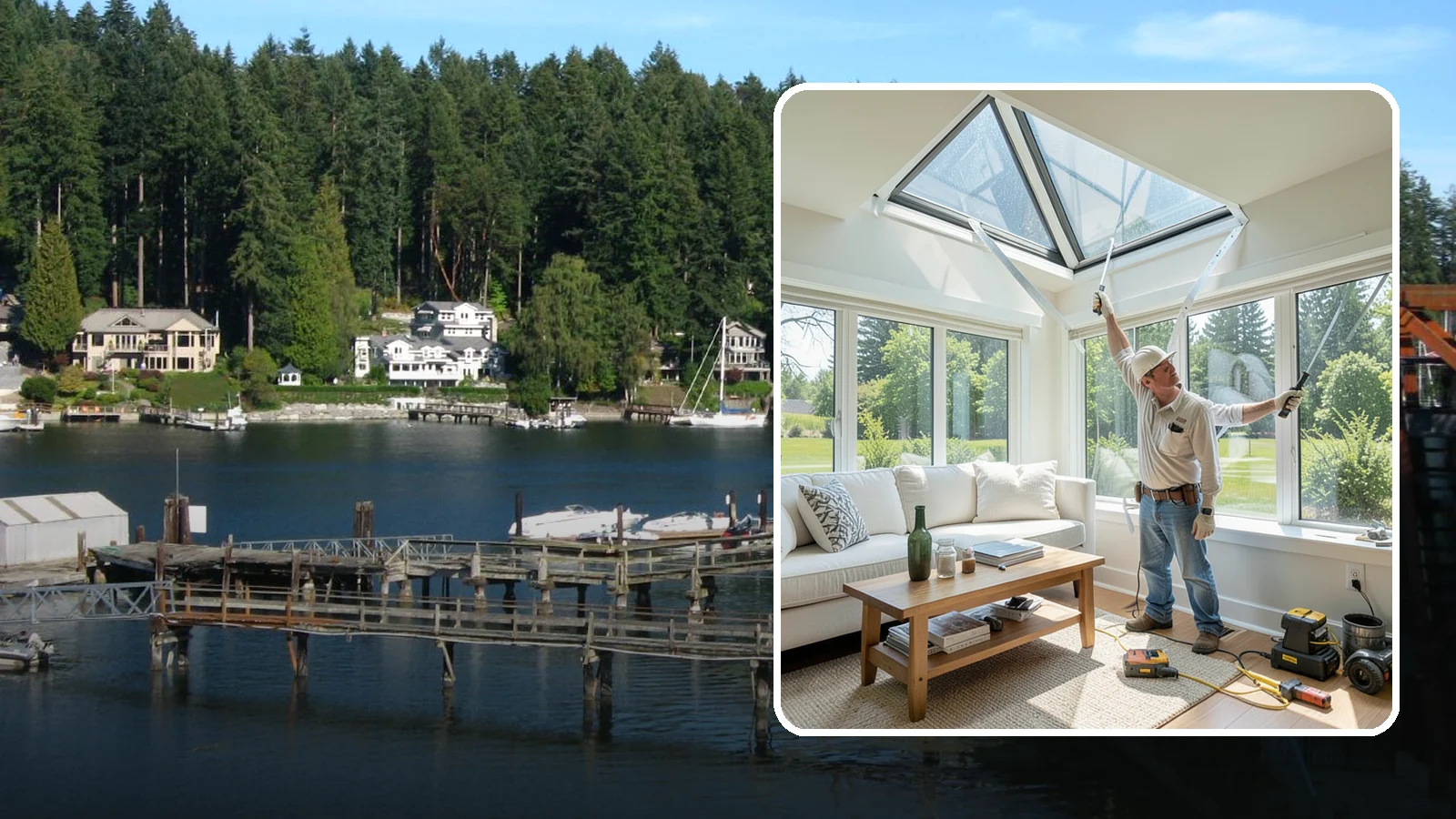 Skylight Window Installation in Gig Harbor, Pierce County, WA - Installing leak-resistant skylights that pull daylight into rooms starved for sun during long PNW winters.
