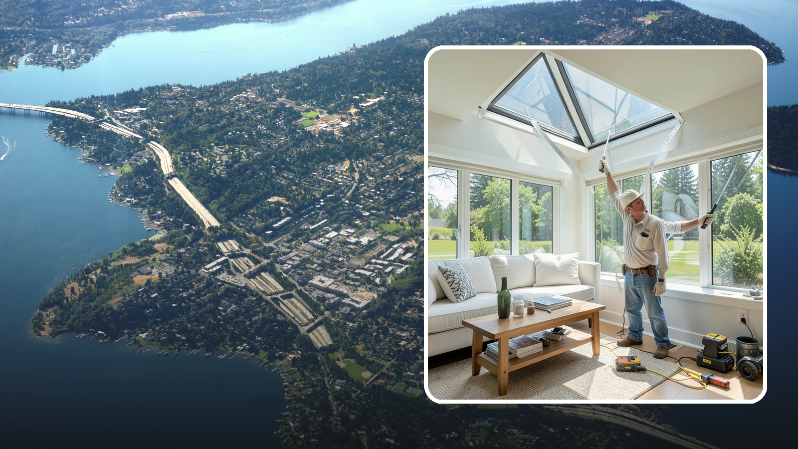 Skylight Window Installation in Mercer Island, King County, WA - Installing leak-resistant skylights that pull daylight into rooms starved for sun during long PNW winters.