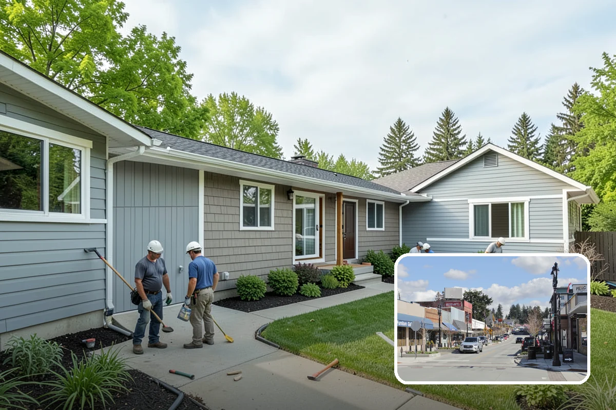 Slab Foundation Installation in Bothell, King County, WA - One integrated pour that serves as footing and floor