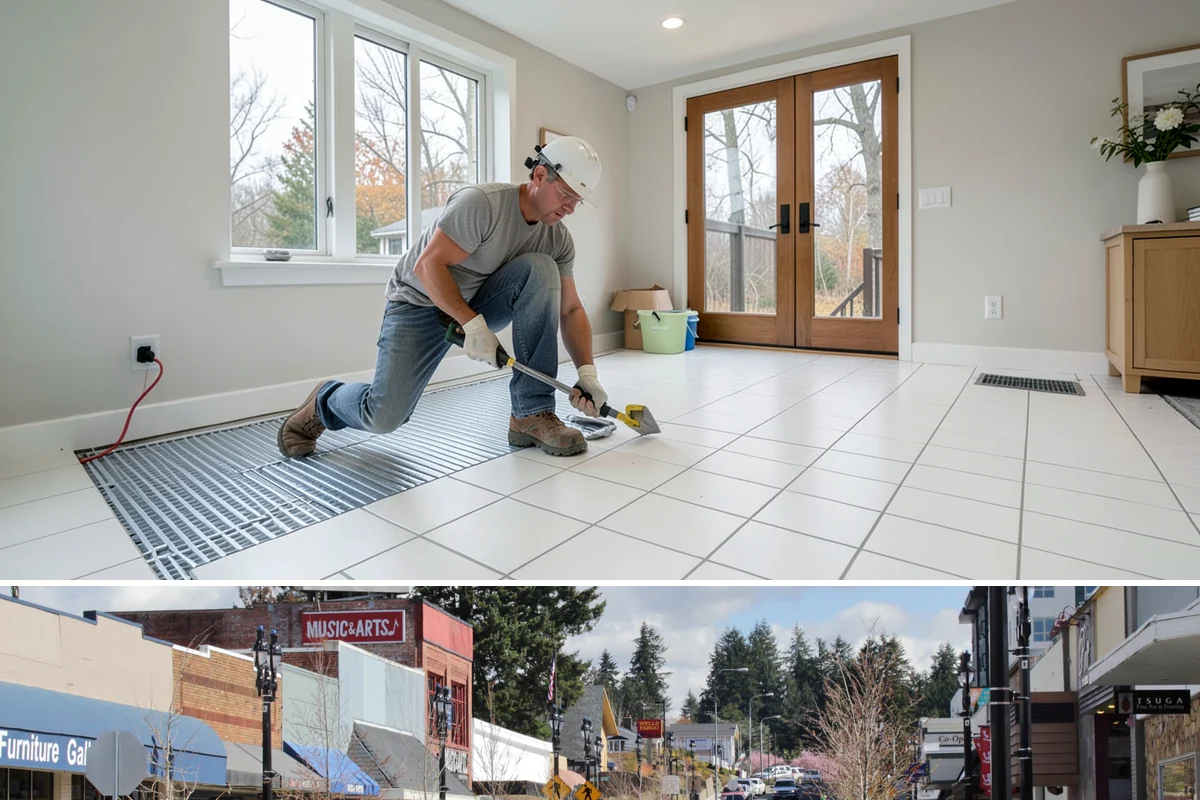 Slab Foundation Installation in Bothell, King County, WA - Slab pours favor drier days