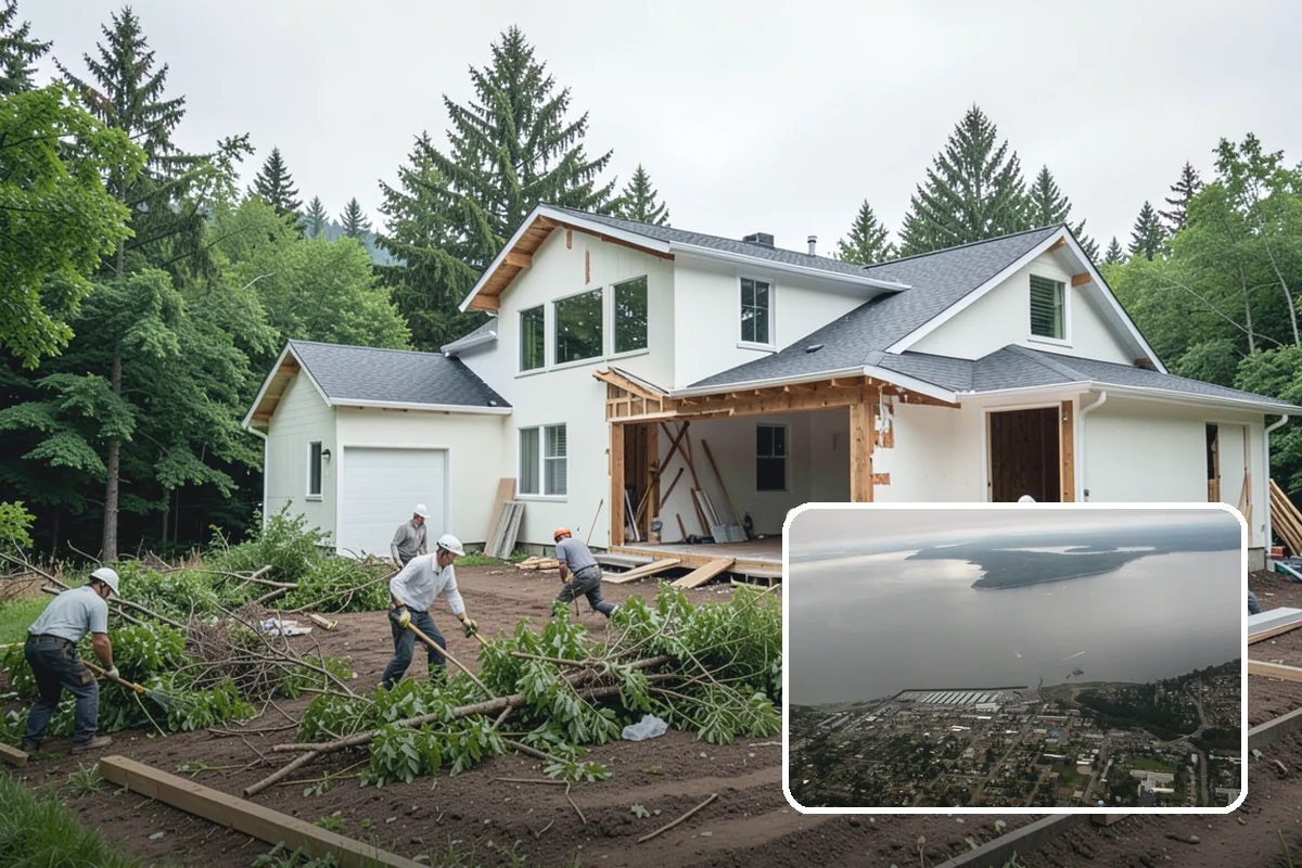 Slab Foundation Installation in Des Moines, King County, WA - One integrated pour that serves as footing and floor
