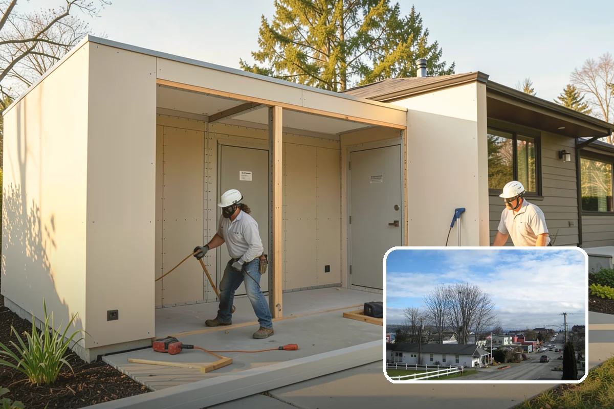 Slab Foundation Installation in Langley, Island County, WA - One integrated pour that serves as footing and floor