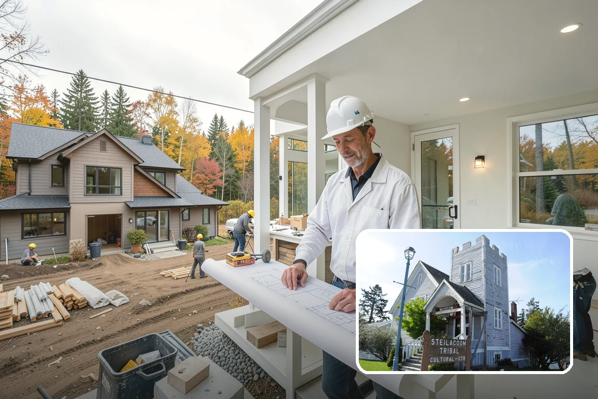 Slab Foundation Installation in Steilacoom, Pierce County, WA - One integrated pour that serves as footing and floor