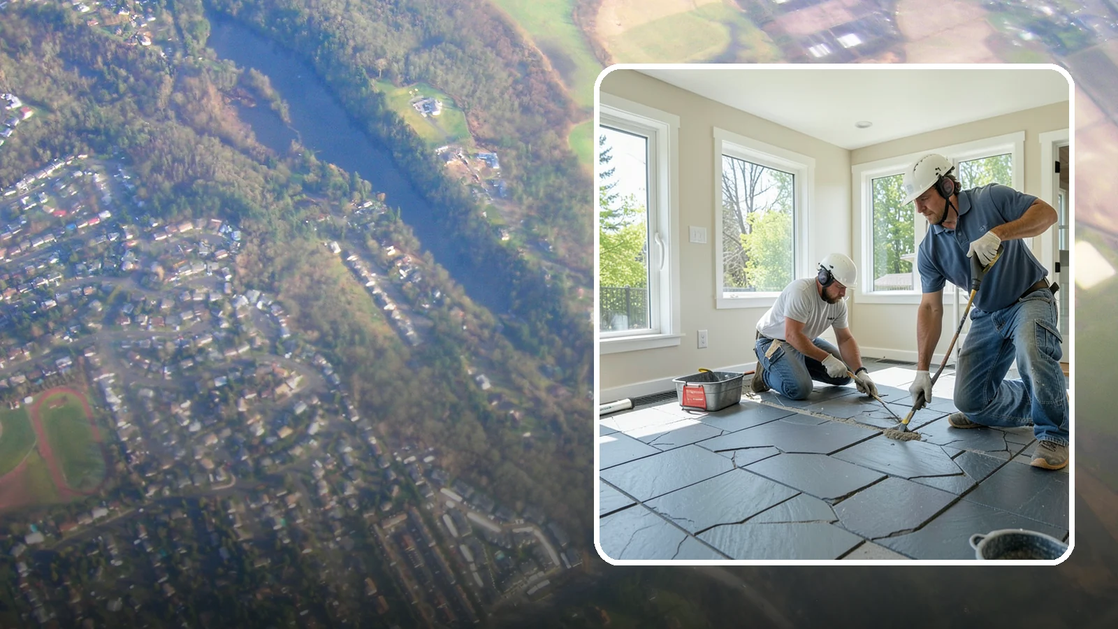 Slate Flooring Installation in Algona, King County, WA - Rugged slate flooring installation that delivers natural slip resistance and earthy texture for high-traffic areas.