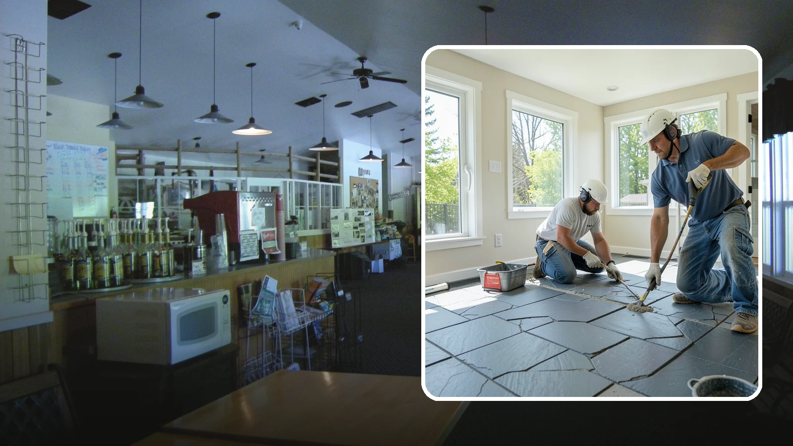 Slate Flooring Installation in Black Diamond, King County, WA - Rugged slate flooring installation that delivers natural slip resistance and earthy texture for high-traffic areas.