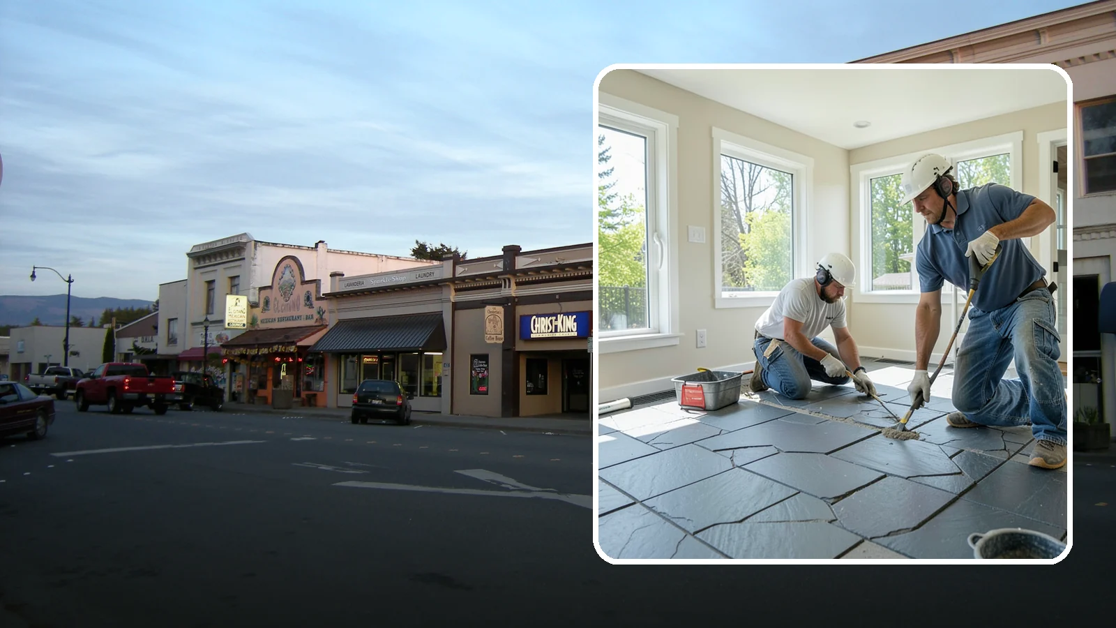 Slate Flooring Installation in Burlington, Skagit County, WA - Rugged slate flooring installation that delivers natural slip resistance and earthy texture for high-traffic areas.