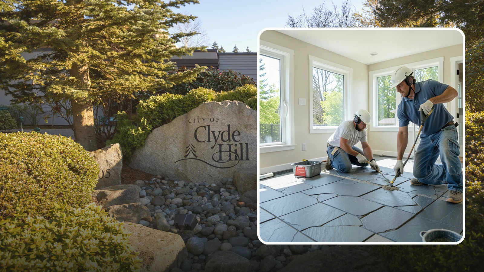 Slate Flooring Installation in Clyde Hill, King County, WA - Rugged slate flooring installation that delivers natural slip resistance and earthy texture for high-traffic areas.