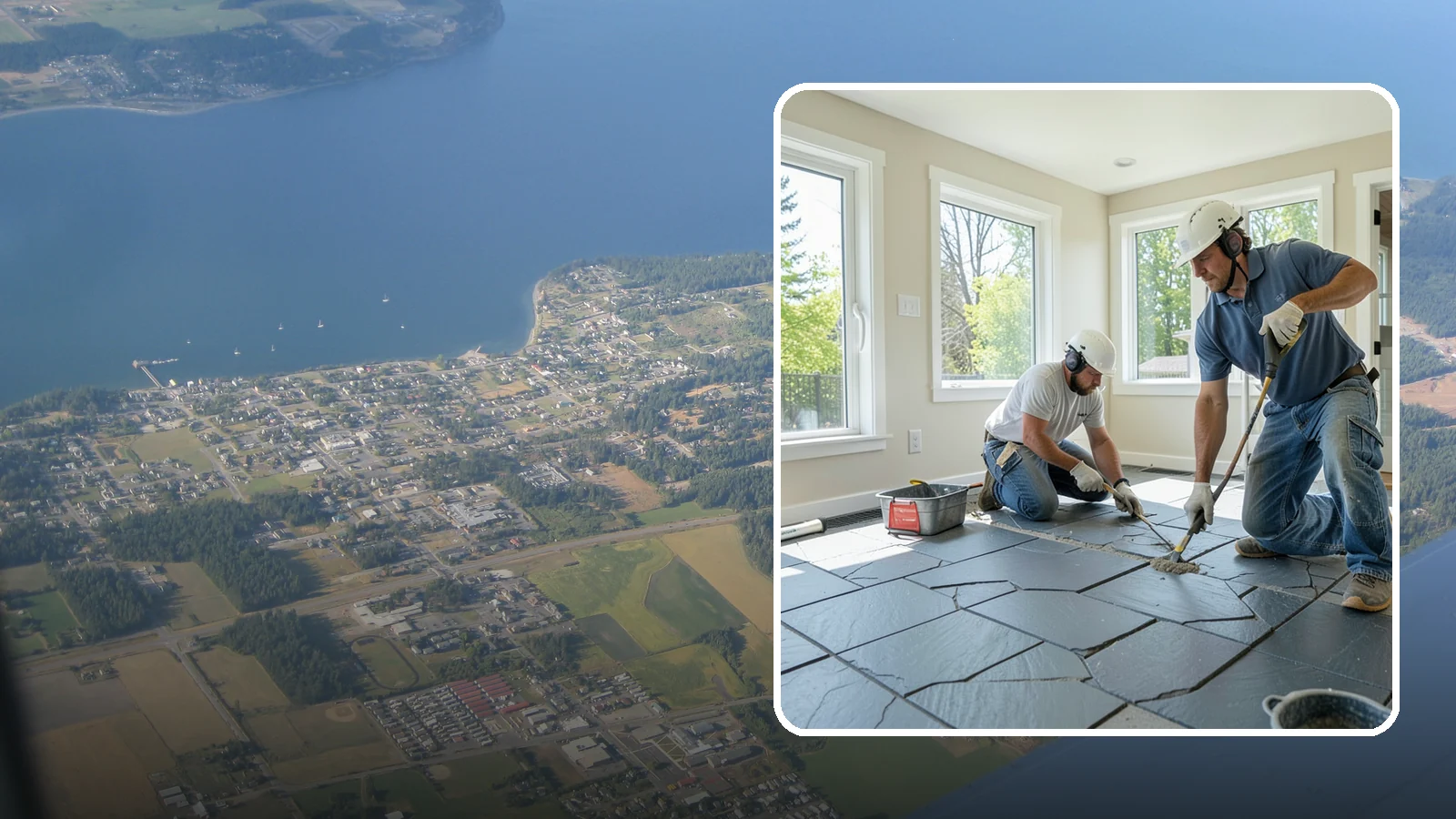 Slate Flooring Installation in Coupeville, Island County, WA - Rugged slate flooring installation that delivers natural slip resistance and earthy texture for high-traffic areas.