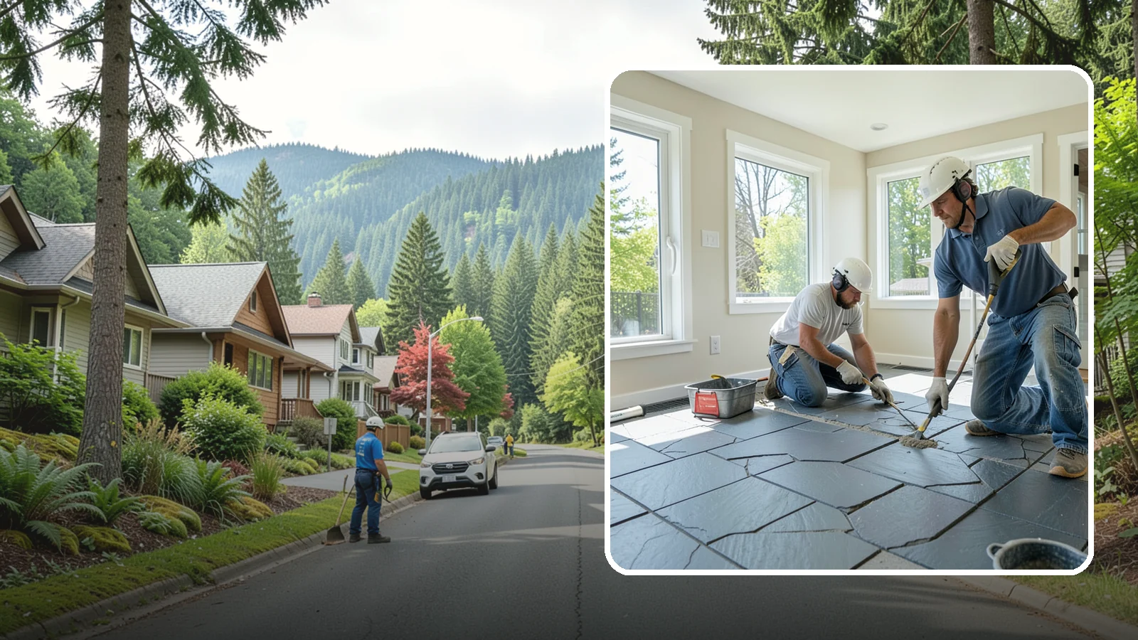 Slate Flooring Installation in Darrington, Snohomish County, WA - Rugged slate flooring installation that delivers natural slip resistance and earthy texture for high-traffic areas.