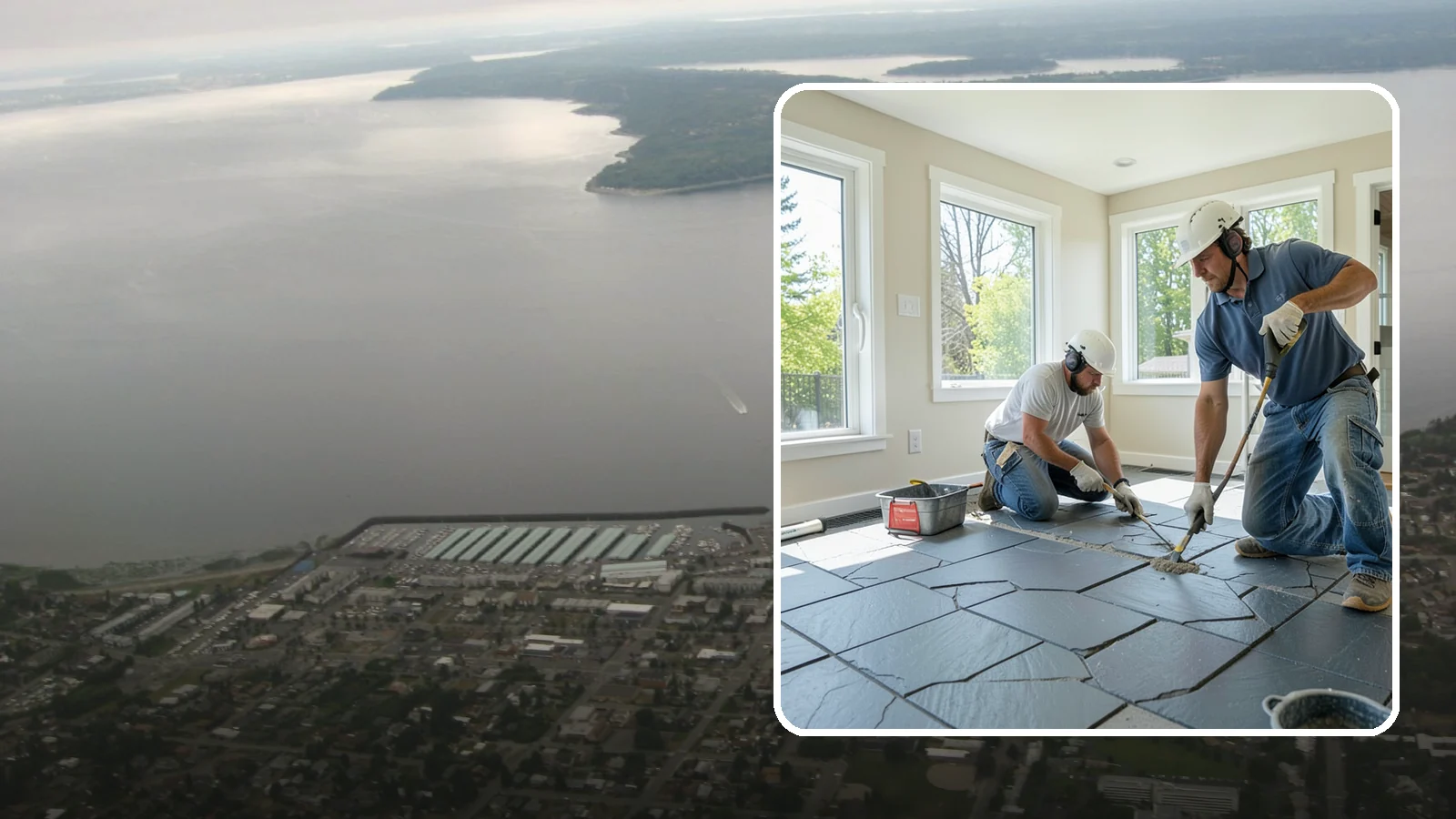 Slate Flooring Installation in Des Moines, King County, WA - Rugged slate flooring installation that delivers natural slip resistance and earthy texture for high-traffic areas.