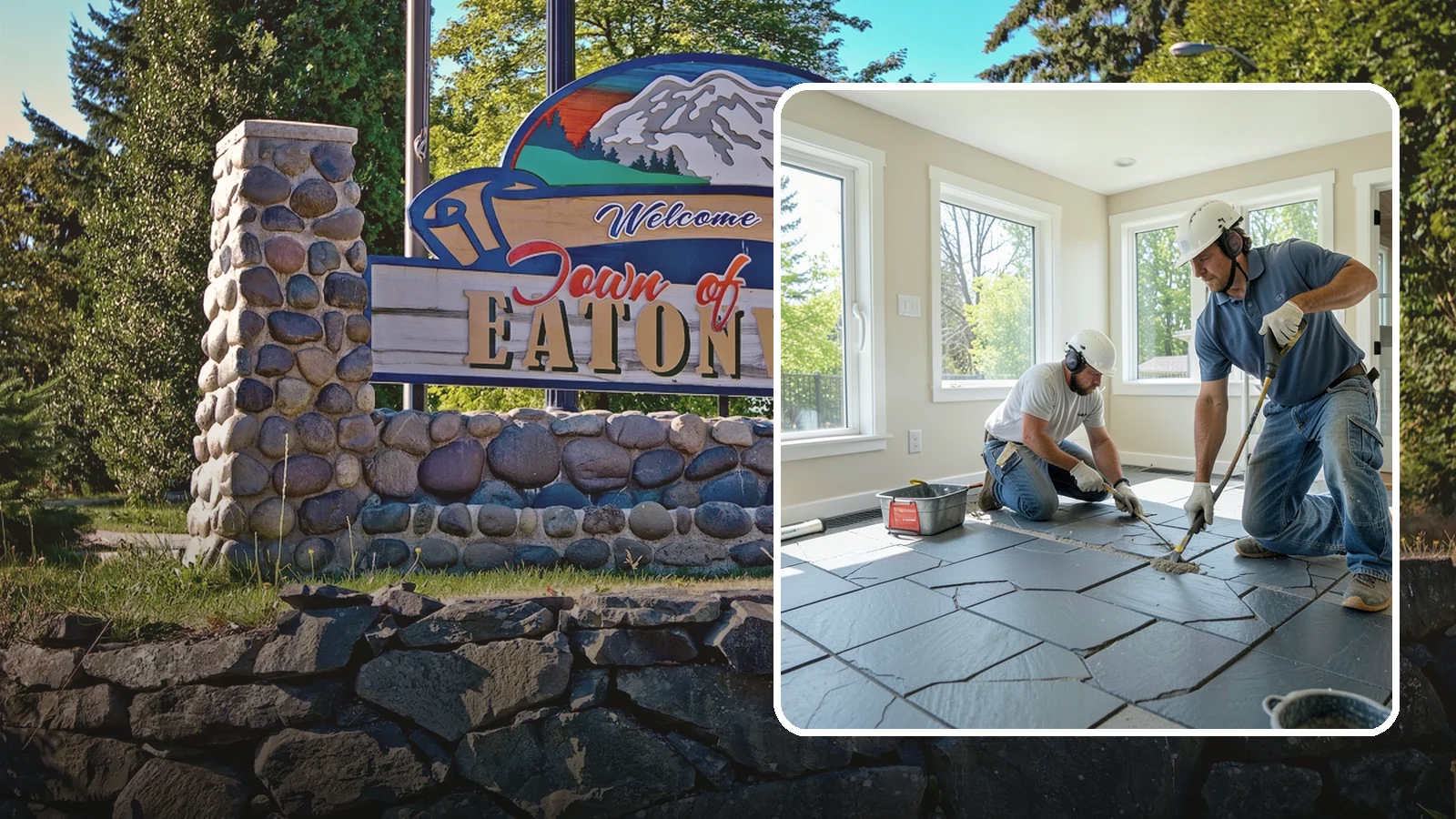 Slate Flooring Installation in Eatonville, Pierce County, WA - Rugged slate flooring installation that delivers natural slip resistance and earthy texture for high-traffic areas.