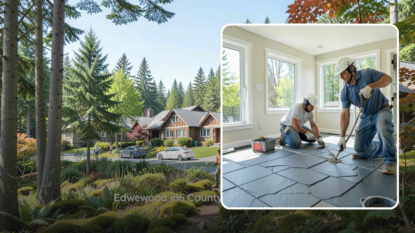 Slate Flooring Installation in Edgewood, Pierce County, WA - Rugged slate flooring installation that delivers natural slip resistance and earthy texture for high-traffic areas.