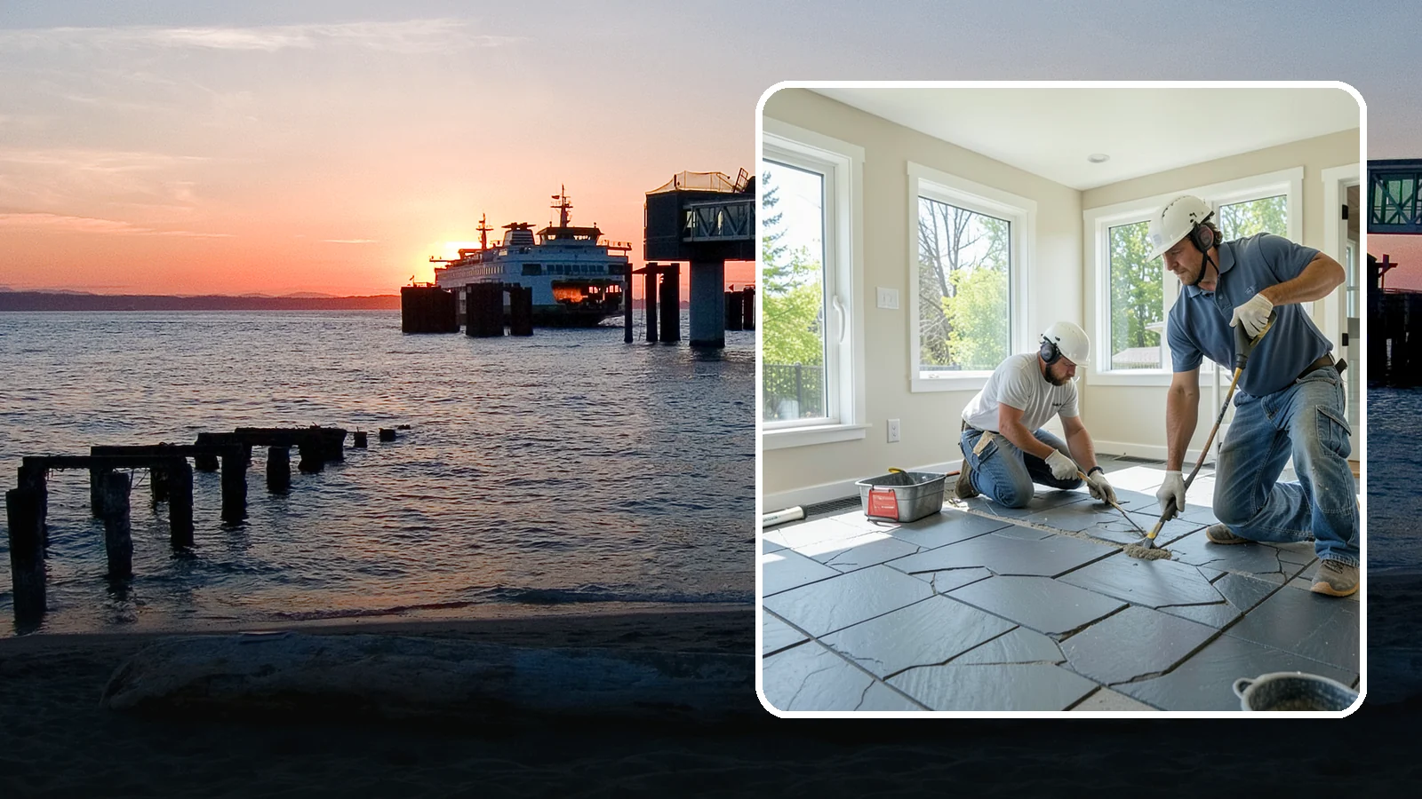 Slate Flooring Installation in Edmonds, Snohomish County, WA - Rugged slate flooring installation that delivers natural slip resistance and earthy texture for high-traffic areas.
