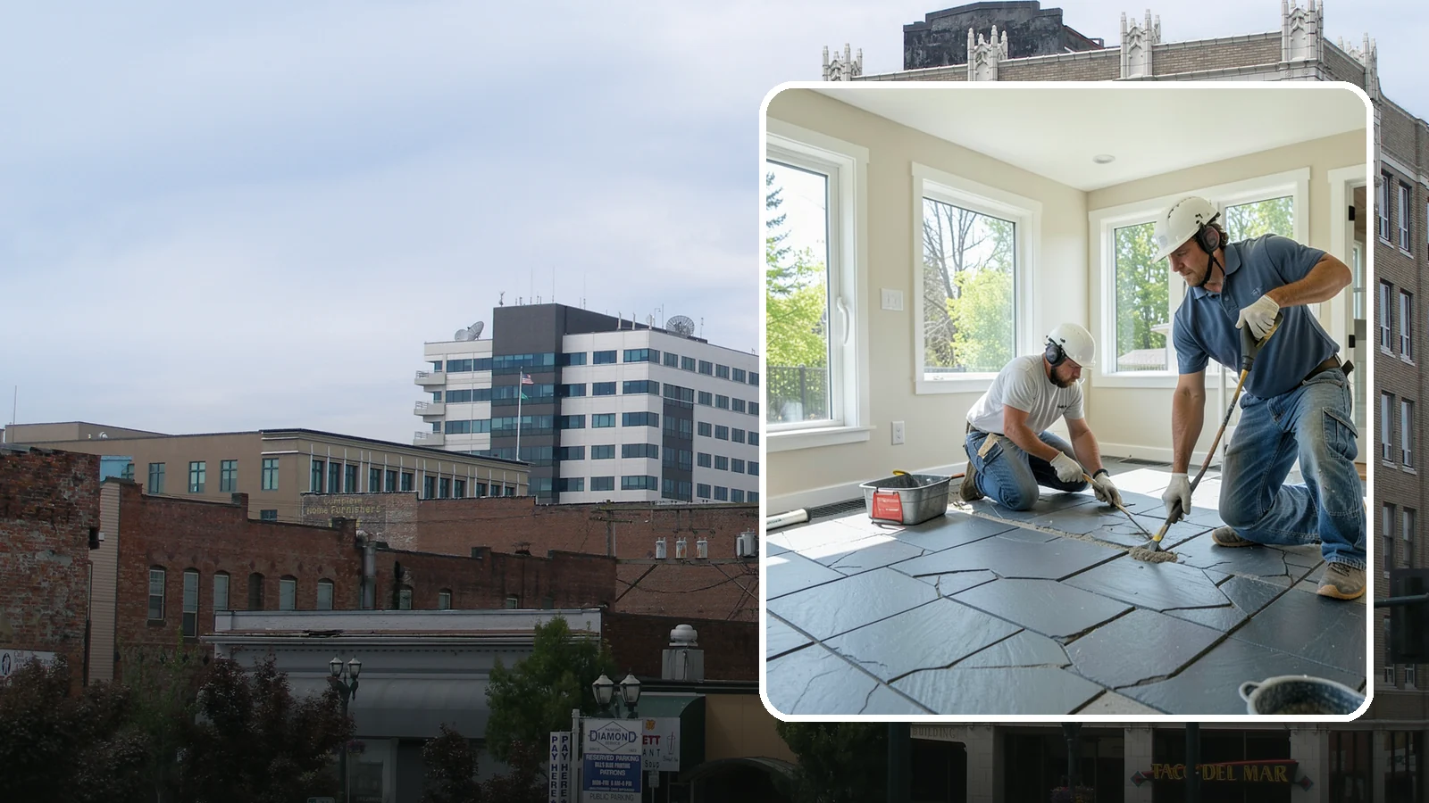 Slate Flooring Installation in Everett, Snohomish County, WA - Rugged slate flooring installation that delivers natural slip resistance and earthy texture for high-traffic areas.