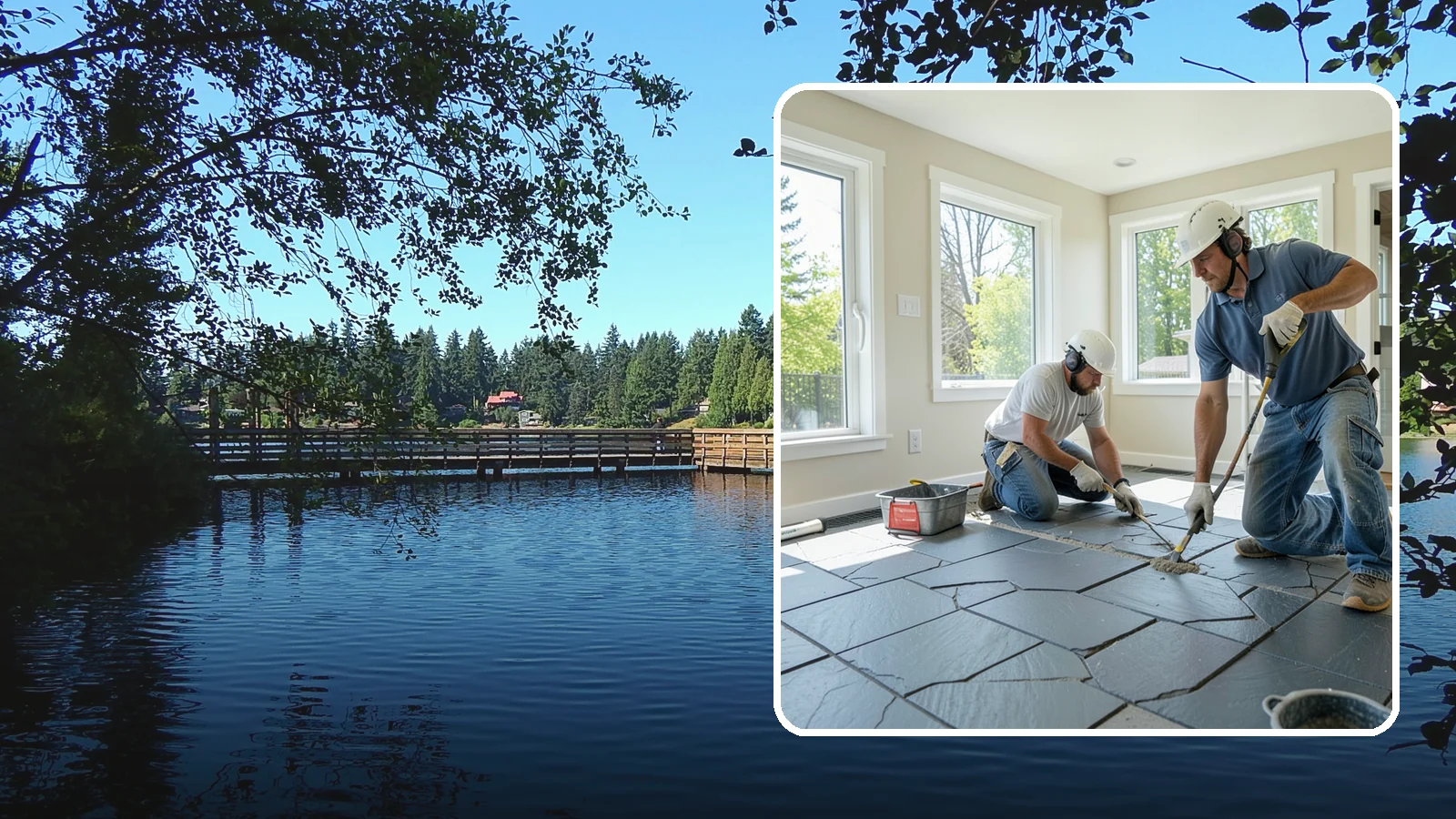 Slate Flooring Installation in Federal Way, King County, WA - Rugged slate flooring installation that delivers natural slip resistance and earthy texture for high-traffic areas.