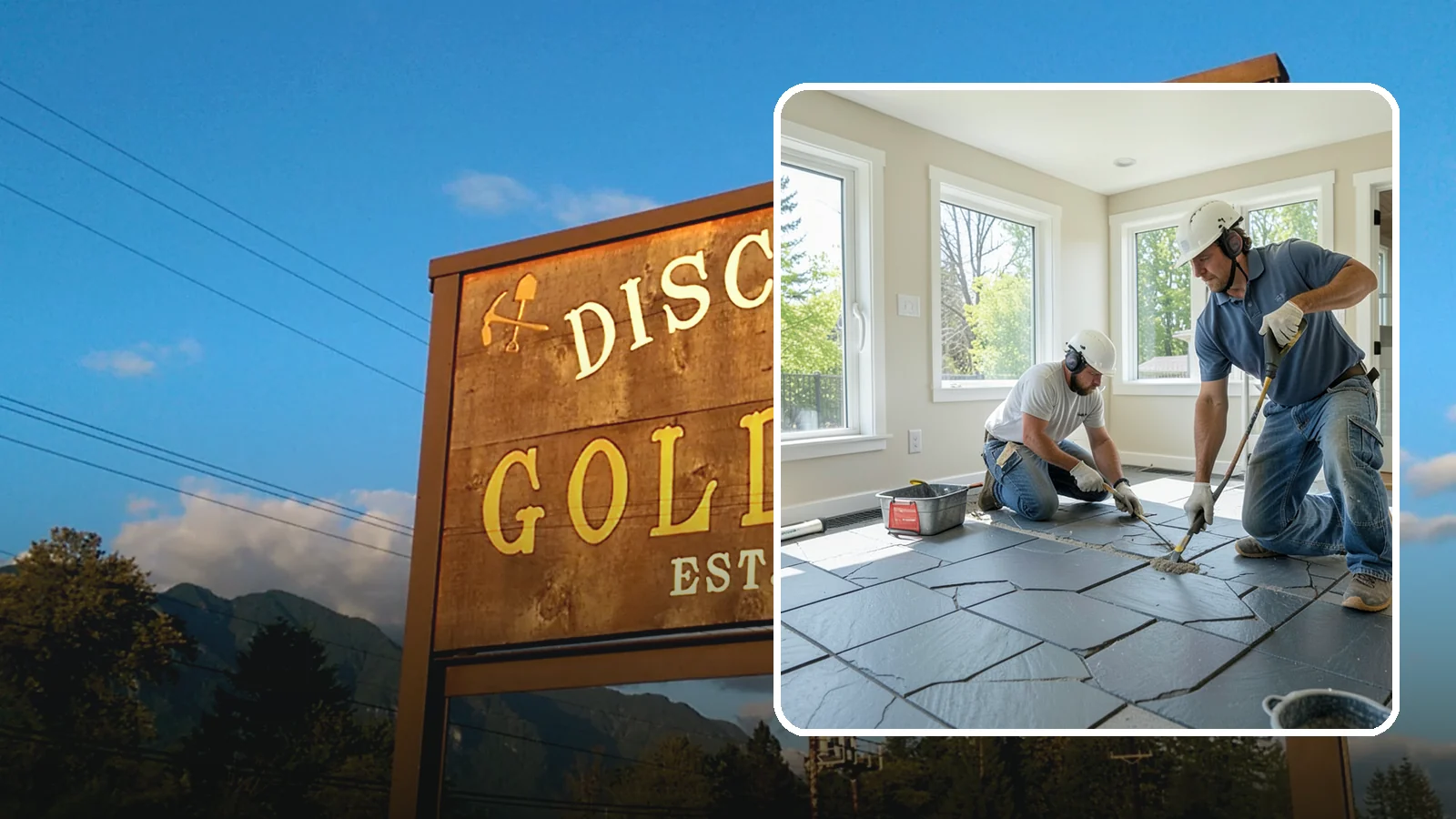 Slate Flooring Installation in Gold Bar, Snohomish County, WA - Rugged slate flooring installation that delivers natural slip resistance and earthy texture for high-traffic areas.
