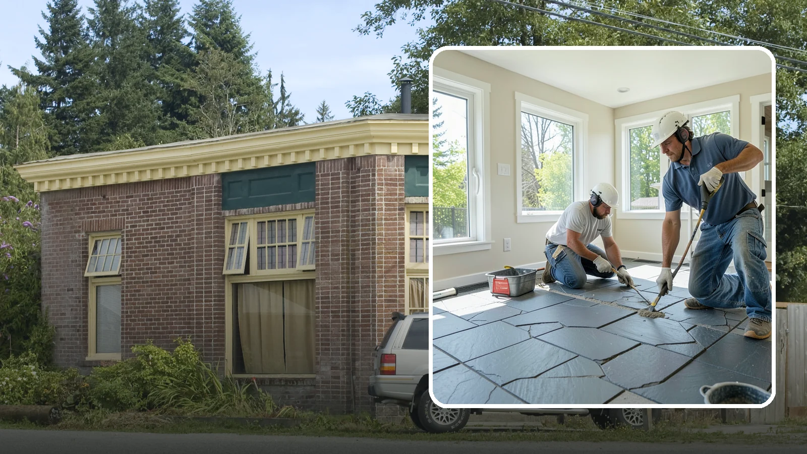 Slate Flooring Installation in Hamilton, Skagit County, WA - Rugged slate flooring installation that delivers natural slip resistance and earthy texture for high-traffic areas.