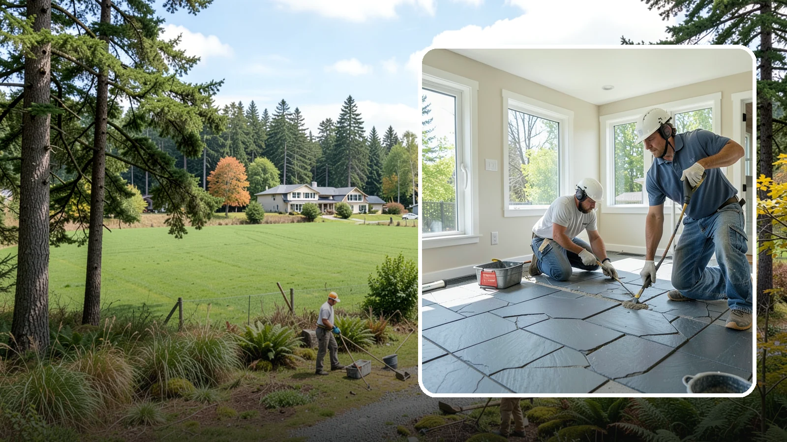 Slate Flooring Installation in Lyman, Skagit County, WA - Rugged slate flooring installation that delivers natural slip resistance and earthy texture for high-traffic areas.