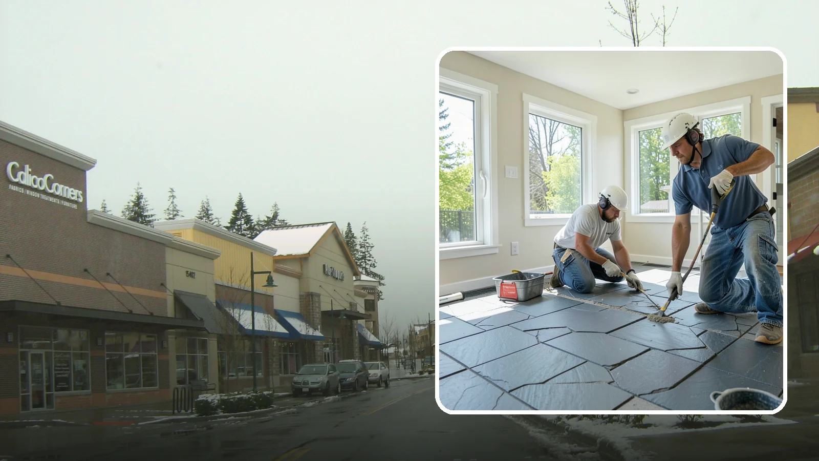 Slate Flooring Installation in Mill Creek, Snohomish County, WA - Rugged slate flooring installation that delivers natural slip resistance and earthy texture for high-traffic areas.