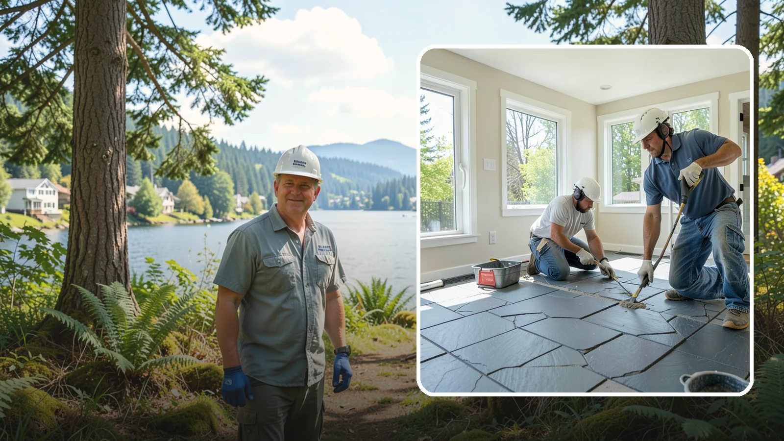 Slate Flooring Installation in Milton, King County, WA - Rugged slate flooring installation that delivers natural slip resistance and earthy texture for high-traffic areas.