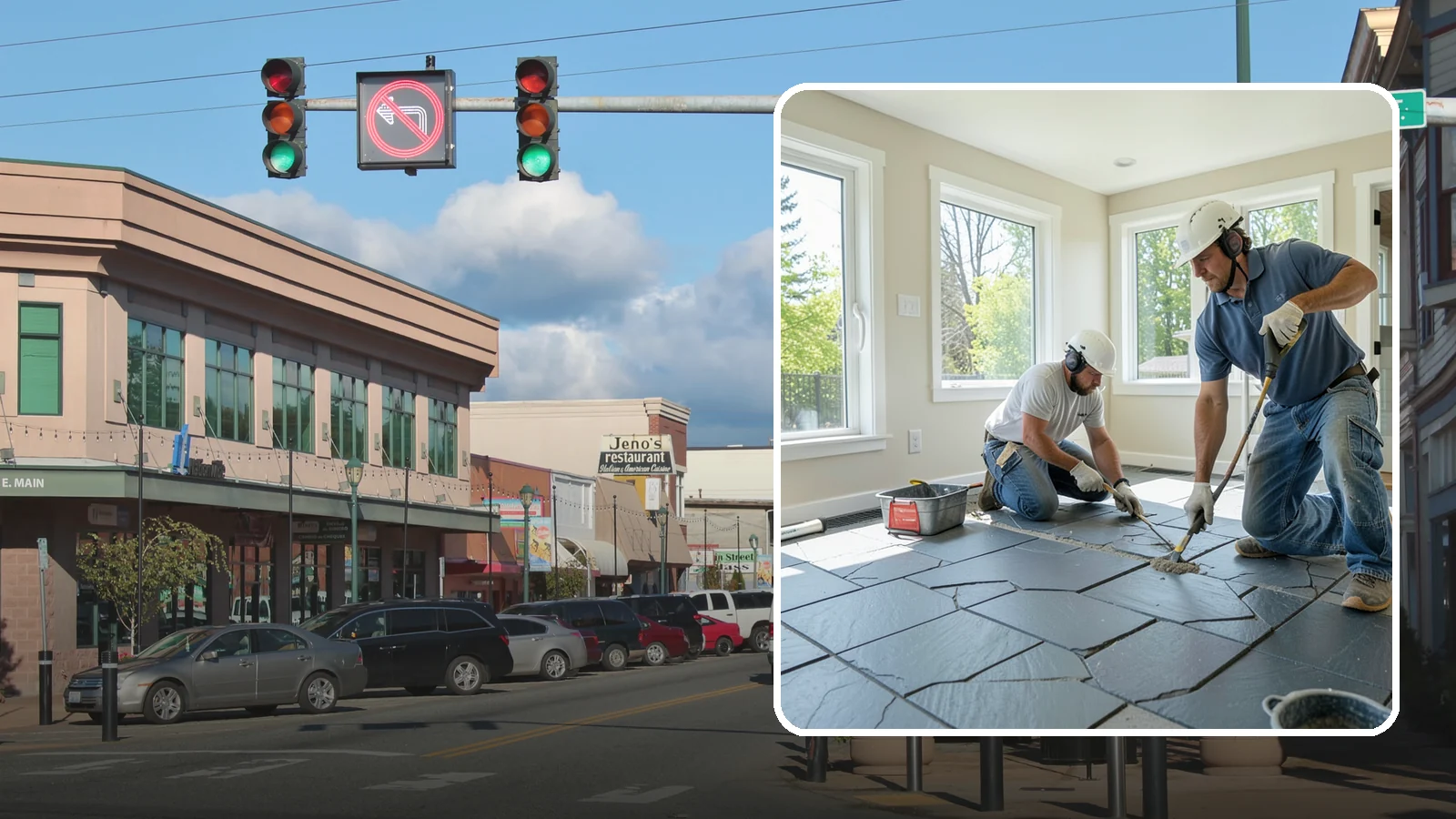 Slate Flooring Installation in Monroe, Snohomish County, WA - Rugged slate flooring installation that delivers natural slip resistance and earthy texture for high-traffic areas.