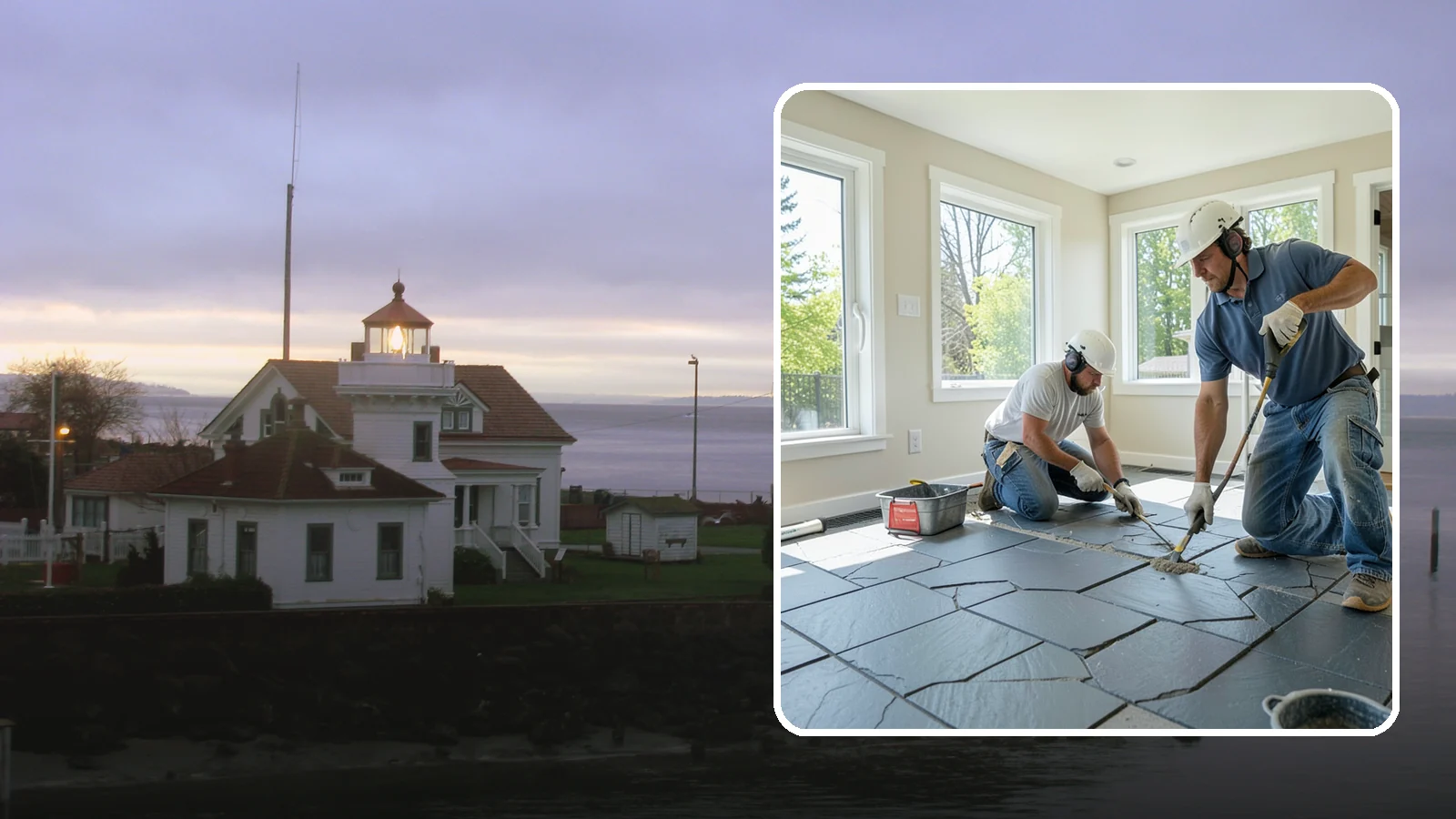 Slate Flooring Installation in Mukilteo, Snohomish County, WA - Rugged slate flooring installation that delivers natural slip resistance and earthy texture for high-traffic areas.