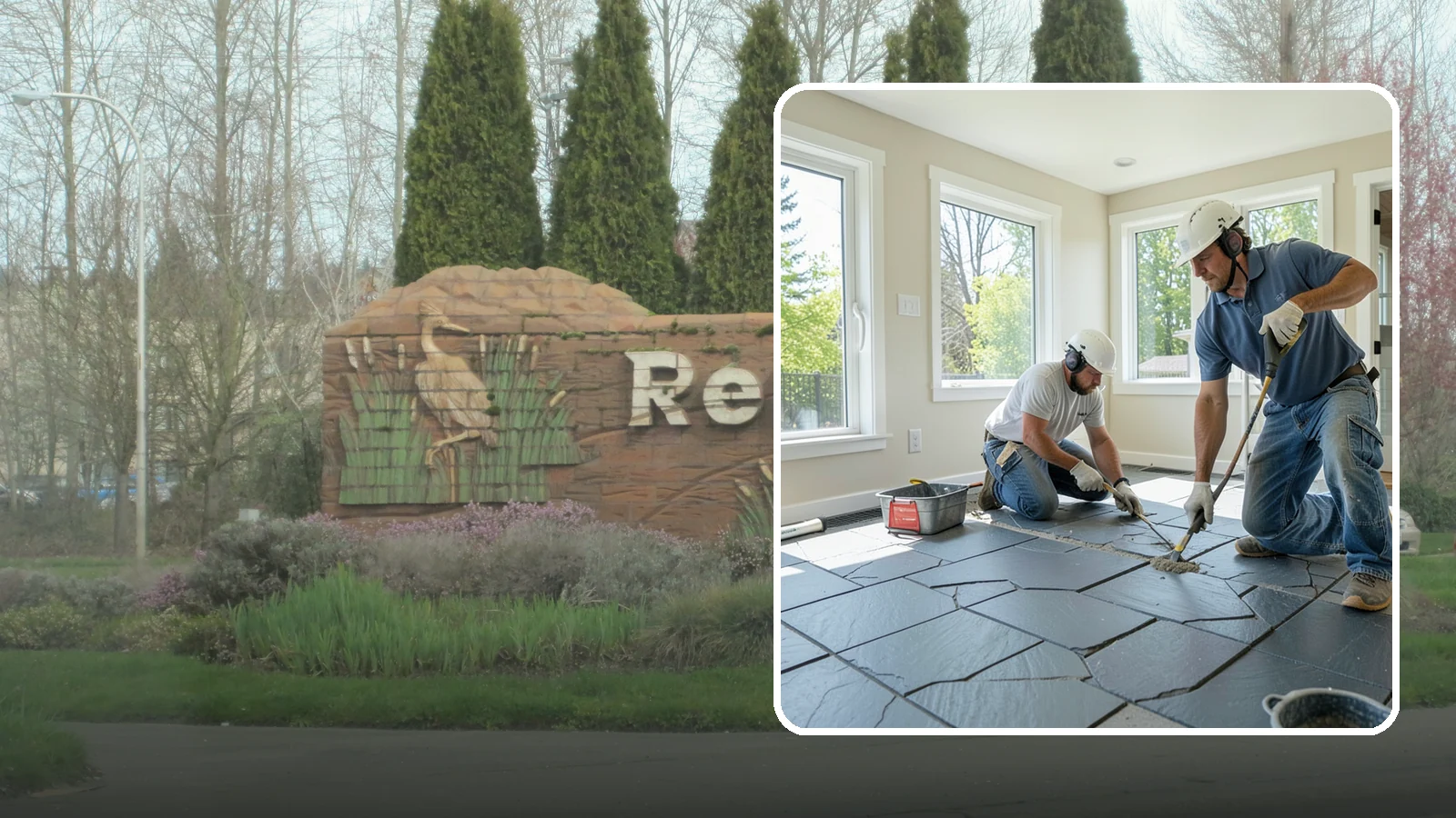 Slate Flooring Installation in Renton, King County, WA - Rugged slate flooring installation that delivers natural slip resistance and earthy texture for high-traffic areas.