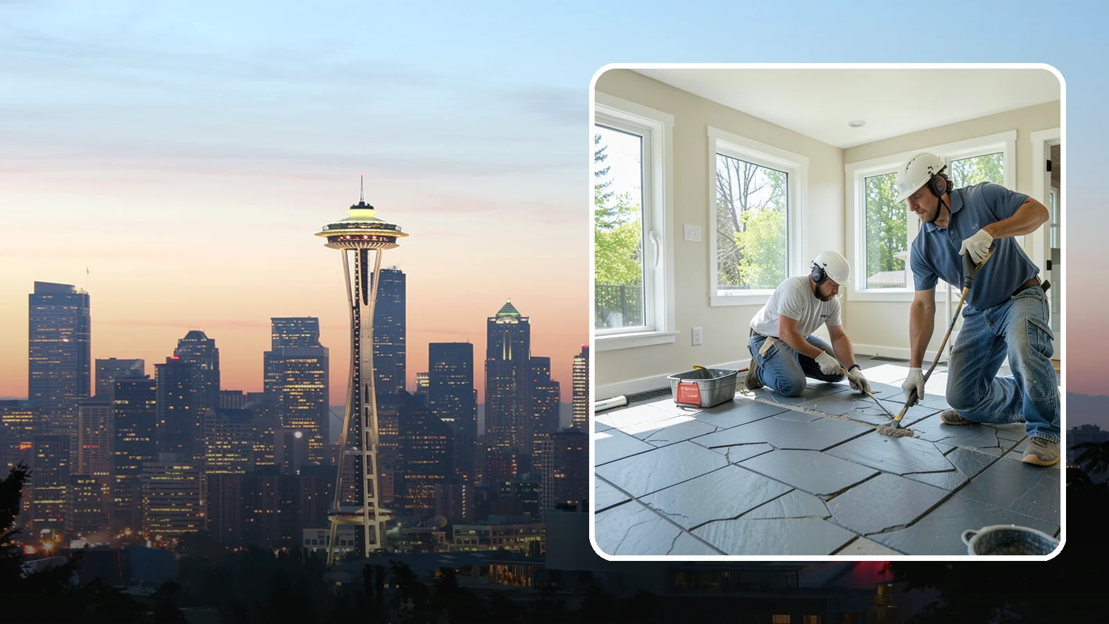 Slate Flooring Installation in Seattle, King County, WA - Rugged slate flooring installation that delivers natural slip resistance and earthy texture for high-traffic areas.