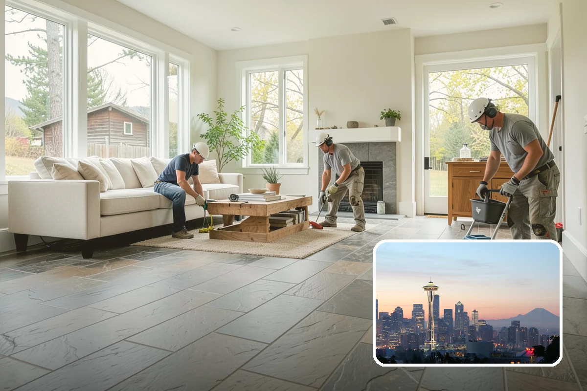 Slate Flooring Installation in Seattle, King County, WA - Naturally slip-resistant when wet